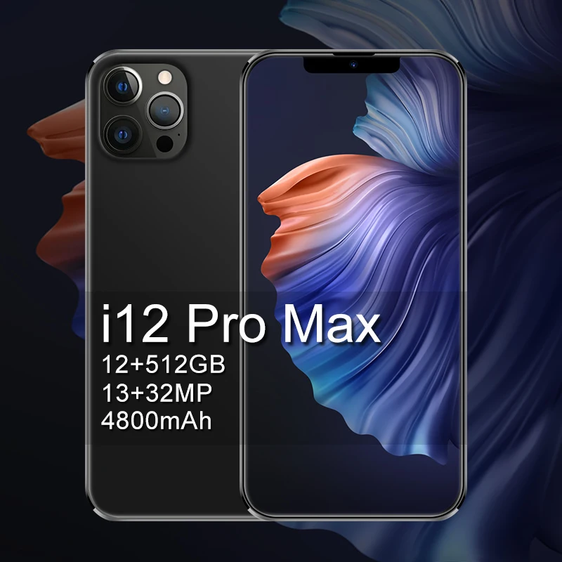 I12 Pro Max Smartphones 6.7 Inch Global 5G 10-Core MTK-6889 12GB+512GB Android Mobile Phone Face ID Unlcok Dual SIM Cellphones
I12 Pro Max Smartphones 6.7 Inch Global 5G 10-Core MTK-6889 12GB+512GB Android Mobile Phone Face ID Unlcok Dual SIM Cellphones