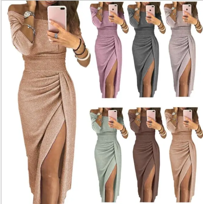Women Dress Sequin Spring Sexy Club Push Up Split Slash Neck beach party Long Dresses Female Vestido Slim robe Plus Size 3XL
Women Dress Sequin Spring Sexy Club Push Up Split Slash Neck beach party Long Dresses Female Vestido Slim robe Plus Size 3XL