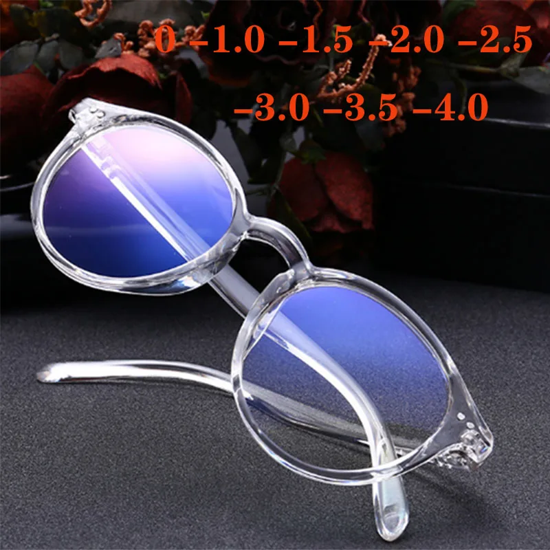 0 -1 -1.5 -2.0 To -4.0 Round Myopia Glasses Finished Women Short-sight Eyewear Nearsighted Glasses Black and Transparent Frame
0 -1 -1.5 -2.0 To -4.0 Round Myopia Glasses Finished Women Short-sight Eyewear Nearsighted Glasses Black and Transparent Frame