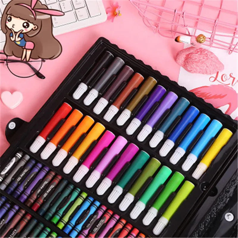 168 pieces of painting Crayon Oil Pastel Painting drawing pencil set stationery art supplies student tools Child gift | Канцтовары для