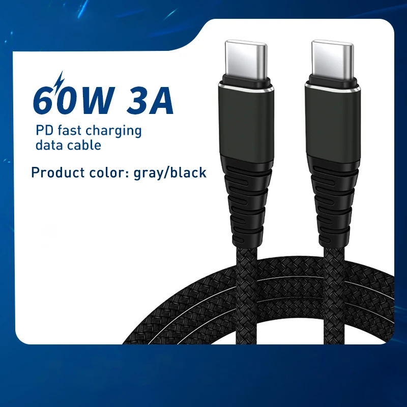 USB Type C to Type C PD60W Fast Charging Cable QC 4.0 for Macbook Samsung Huawei USB C to USB C 60W USB Type C Cable
USB Type C to Type C PD60W Fast Charging Cable QC 4.0 for Macbook Samsung Huawei USB C to USB C 60W USB Type C Cable