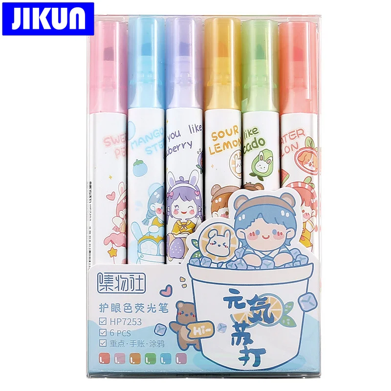Милые Флуоресцентные Ручки JIKUN 6 шт./компл. с косой головкой, Детские маркеры, канцелярские принадлежности
Милые Флуоресцентные Ручки JIKUN 6 шт./компл. с косой головкой, Детские маркеры, канцелярские принадлежности