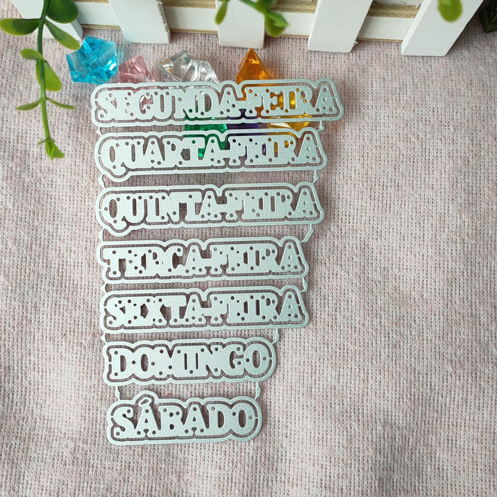 New 7Pcs 1 week words metal cutting Die mold frame for scrapbook photo album decoration carving handmade paper card
New 7Pcs 1 week words metal cutting Die mold frame for scrapbook photo album decoration carving handmade paper card