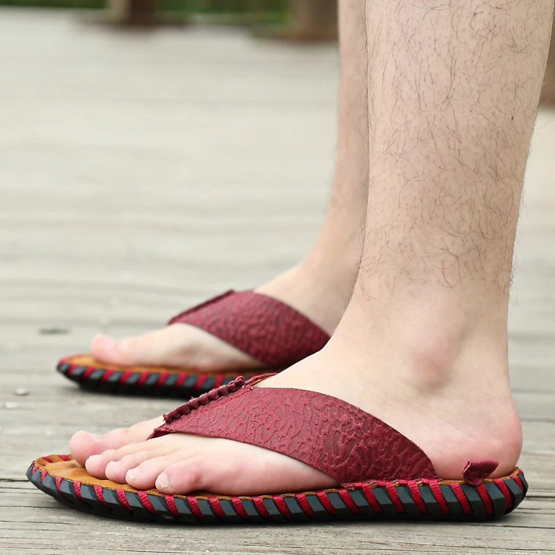 FIXSYS High Quality Men Flip Flops Summer Anti-slip Beach Sandals Outdoor Man Slippers Men Leather Casual Shoes Handmade Slides
FIXSYS High Quality Men Flip Flops Summer Anti-slip Beach Sandals Outdoor Man Slippers Men Leather Casual Shoes Handmade Slides