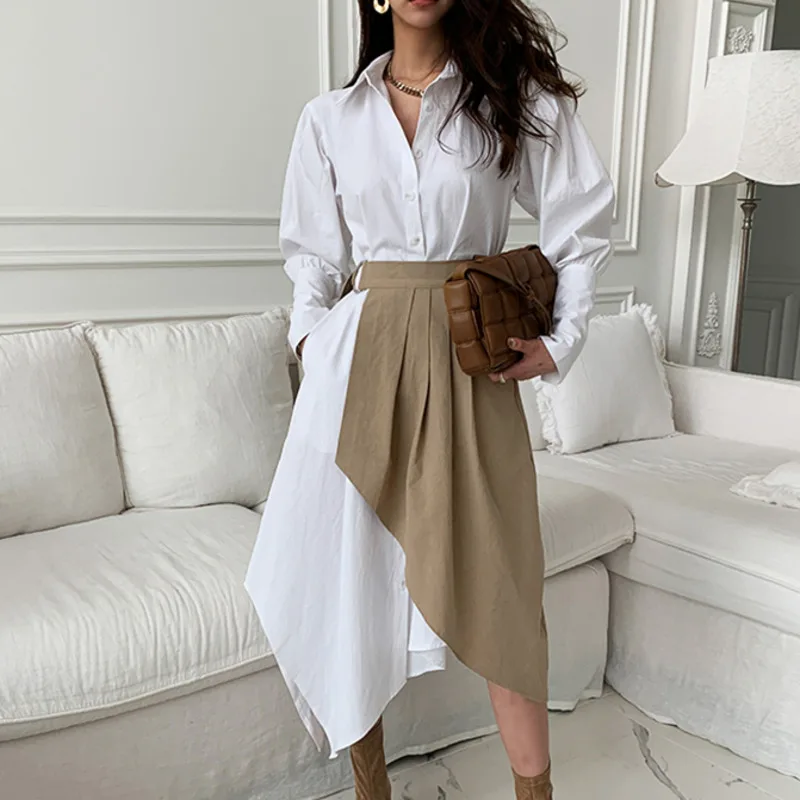 2021 Fall Clothes Two Piece Set Female 2 Piece Outfits for Women Irregular Shirt Dress Pleated Korean Fashion Suit
2021 Fall Clothes Two Piece Set Female 2 Piece Outfits for Women Irregular Shirt Dress Pleated Korean Fashion Suit