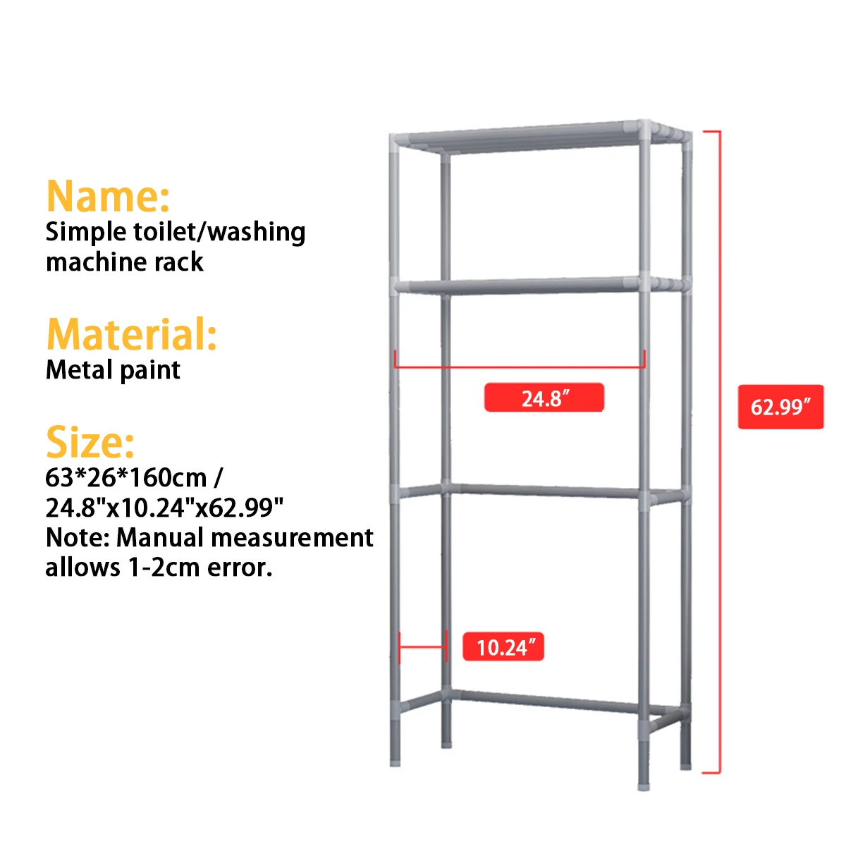 2 Tiers Rack Stainless Bathroom Steel Toilet Cabinet Shelving Kitchen Washing Machine Rack Space Saver Shelf Organizer Holder
2 Tiers Rack Stainless Bathroom Steel Toilet Cabinet Shelving Kitchen Washing Machine Rack Space Saver Shelf Organizer Holder