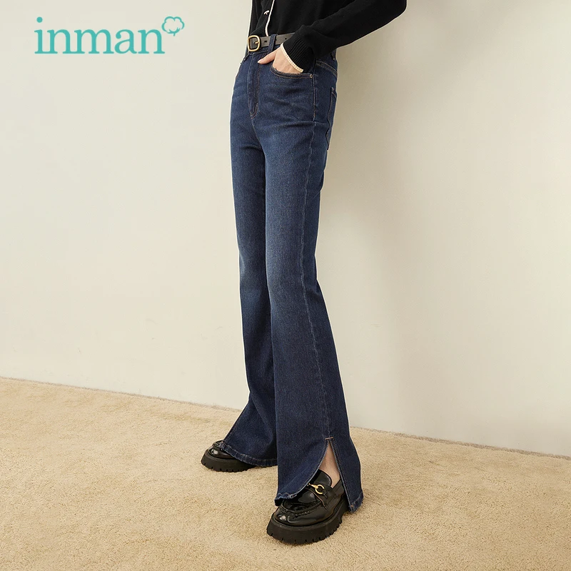 INMAN Women's Jeans Autumn Winter Casual All-Match High Waist Slim Horn Split Hem Fishtail Denim Trousers
INMAN Women's Jeans Autumn Winter Casual All-Match High Waist Slim Horn Split Hem Fishtail Denim Trousers