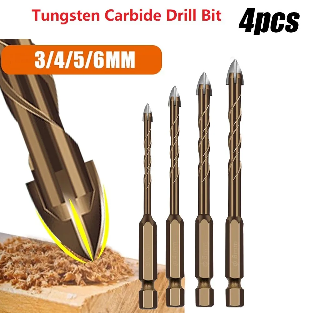 4pcs Cross Hex Tile Bits Set 3/4/5/6 MM For Glass Ceramic Marble Concrete Hole Opener Alloy Triangle Drill Size Bit Tools
4pcs Cross Hex Tile Bits Set 3/4/5/6 MM For Glass Ceramic Marble Concrete Hole Opener Alloy Triangle Drill Size Bit Tools
