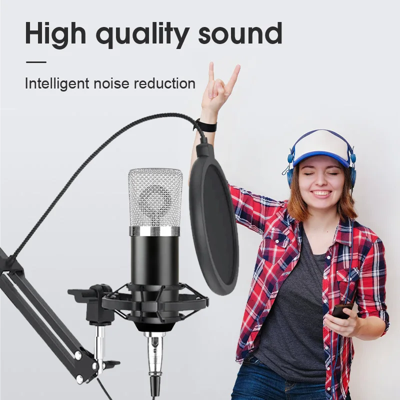 BM700 PC Microphone Condenser Microphone Professional Studio Computer Mikrofon Mic for KTV Gaming Streaming Podcasting Recording
BM700 PC Microphone Condenser Microphone Professional Studio Computer Mikrofon Mic for KTV Gaming Streaming Podcasting Recording
