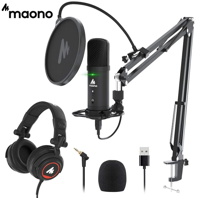 Конденсаторный USB микрофон MAONO PM401H наушники для студийного монитора 192 кГц/24 бит