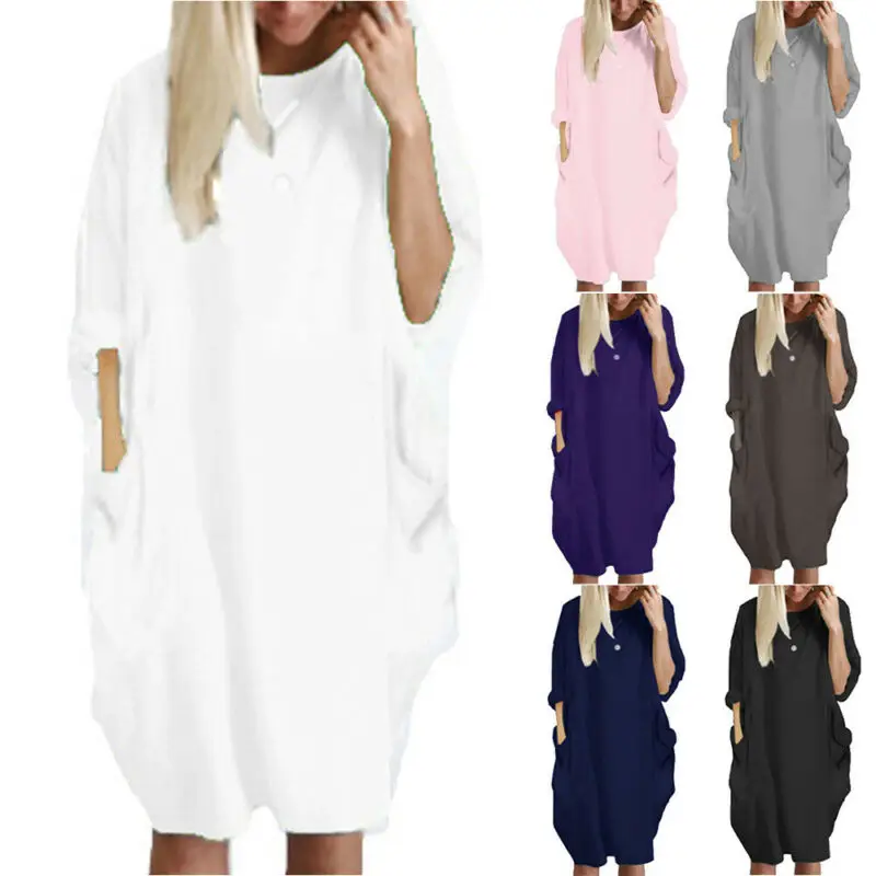 VICABO Dress for Women Plus Size Spring Summer Womens Clothes Solid Color Loose T-Shirt Dress Casual Female Mini Dresses
VICABO Dress for Women Plus Size Spring Summer Womens Clothes Solid Color Loose T-Shirt Dress Casual Female Mini Dresses