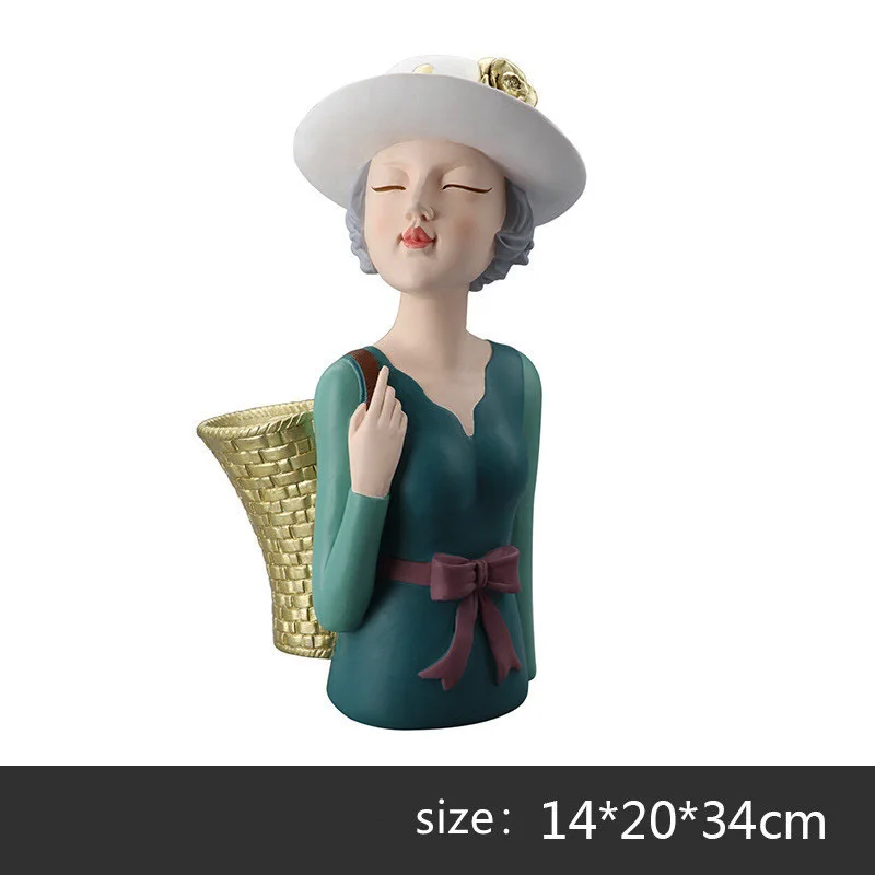 Creative girl resin ornaments living room flower arrangement storage home decoration crafts desktop TV cabinet DXUIALOI
Creative girl resin ornaments living room flower arrangement storage home decoration crafts desktop TV cabinet DXUIALOI