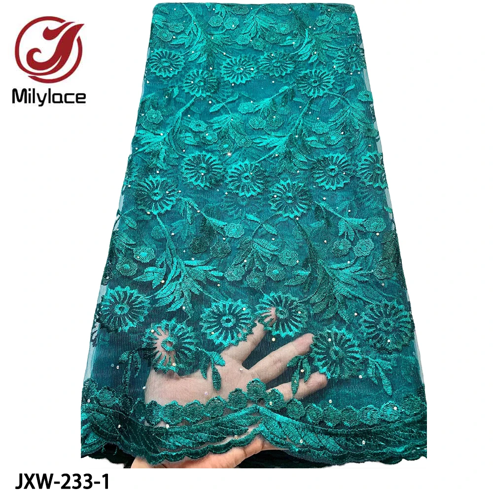 Nigerian Lace Fabric 2021 Latest High Quality Rhinestones Lace Fabric Embroidered Tulle Lace Fabric for Dress JXW-233
Nigerian Lace Fabric 2021 Latest High Quality Rhinestones Lace Fabric Embroidered Tulle Lace Fabric for Dress JXW-233