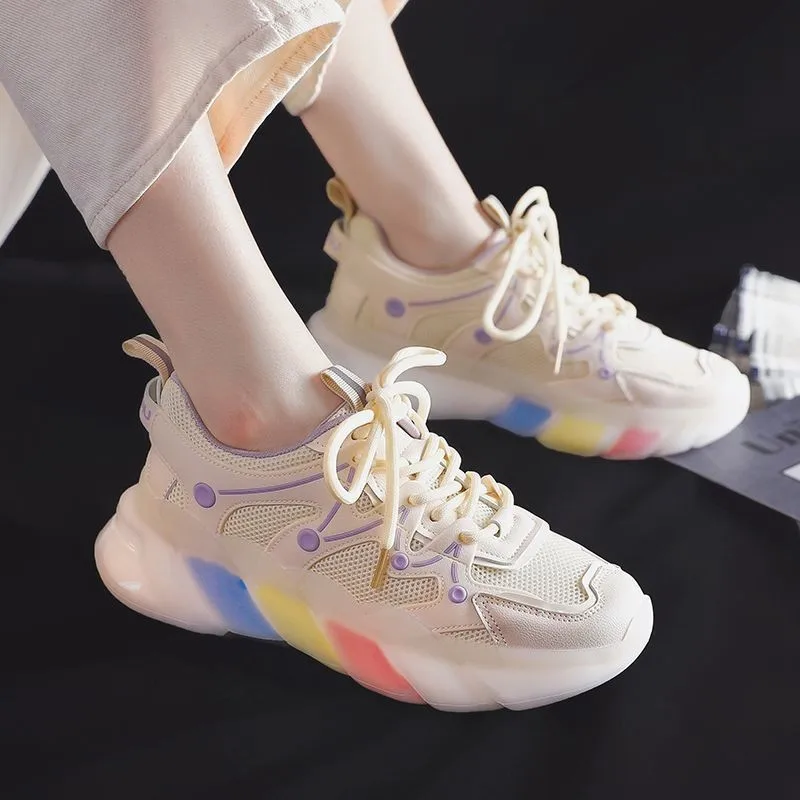 Women's Sports Shoes 2021 Fashion Rainbow Bottom Shoes Tide New Summer Breathable Mesh All-match Casual Sports Women Shoes
Women's Sports Shoes 2021 Fashion Rainbow Bottom Shoes Tide New Summer Breathable Mesh All-match Casual Sports Women Shoes