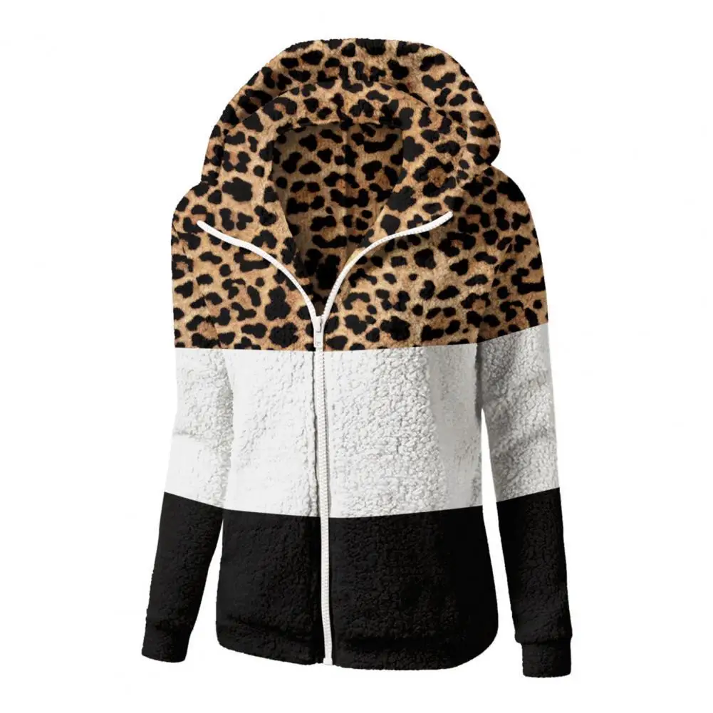 Women Coat Plus Size Long Sleeve Zipper Closure Coat Cashmere Leopard Patchwork Print Hooded Fluffy Sweatshirt Female Clothing
Women Coat Plus Size Long Sleeve Zipper Closure Coat Cashmere Leopard Patchwork Print Hooded Fluffy Sweatshirt Female Clothing