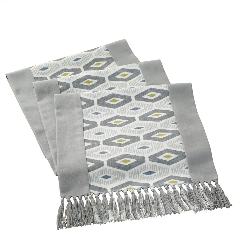 New modern geometric lattice cotton and linen tassel tea flag Double-layer cotton and linen dining table and table runner
New modern geometric lattice cotton and linen tassel tea flag Double-layer cotton and linen dining table and table runner