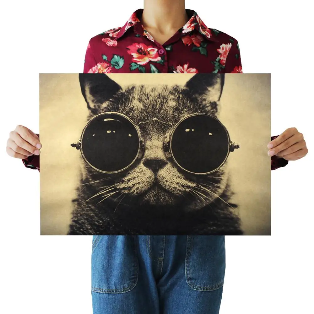 1Pcs Handsome Cat Sunglasses Rock Animal Kraft Paper Bar Poster Retro Poster Decorative Painting Wall Sticker
1Pcs Handsome Cat Sunglasses Rock Animal Kraft Paper Bar Poster Retro Poster Decorative Painting Wall Sticker
