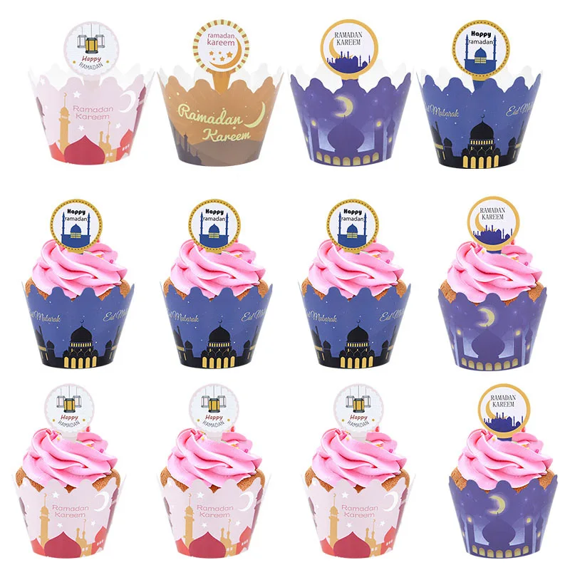 24Pcs Happy Ramddan Kareem Decoration Paper Cupcake Wrapper Islamic Muslim Eid Mubarak Party Cake Decorations Tools Cake Toppers
24Pcs Happy Ramddan Kareem Decoration Paper Cupcake Wrapper Islamic Muslim Eid Mubarak Party Cake Decorations Tools Cake Toppers