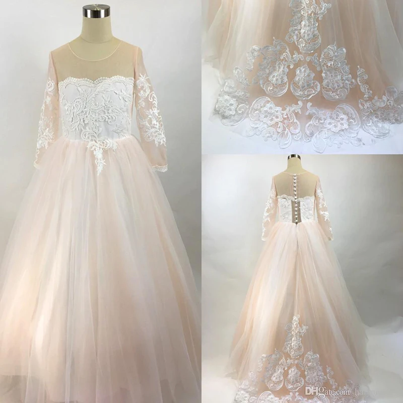 Flower Girls Dresses Long Sleeves For Weddings Lace Appliques Ball Gown Birthday Girl Communion Pageant Gowns
Flower Girls Dresses Long Sleeves For Weddings Lace Appliques Ball Gown Birthday Girl Communion Pageant Gowns