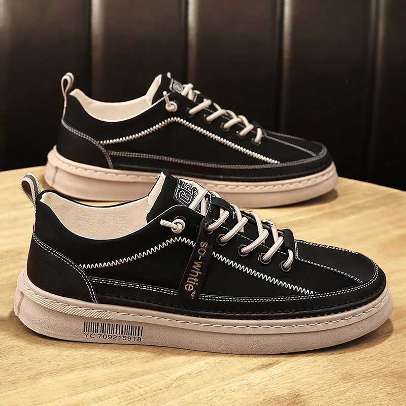 Spring Summer Casual PU Leather Shoe Trend Men's Shoes Wild Mens Flats Shoes Waterproof Non-slip Board Shoe Male Footwear
Spring Summer Casual PU Leather Shoe Trend Men's Shoes Wild Mens Flats Shoes Waterproof Non-slip Board Shoe Male Footwear