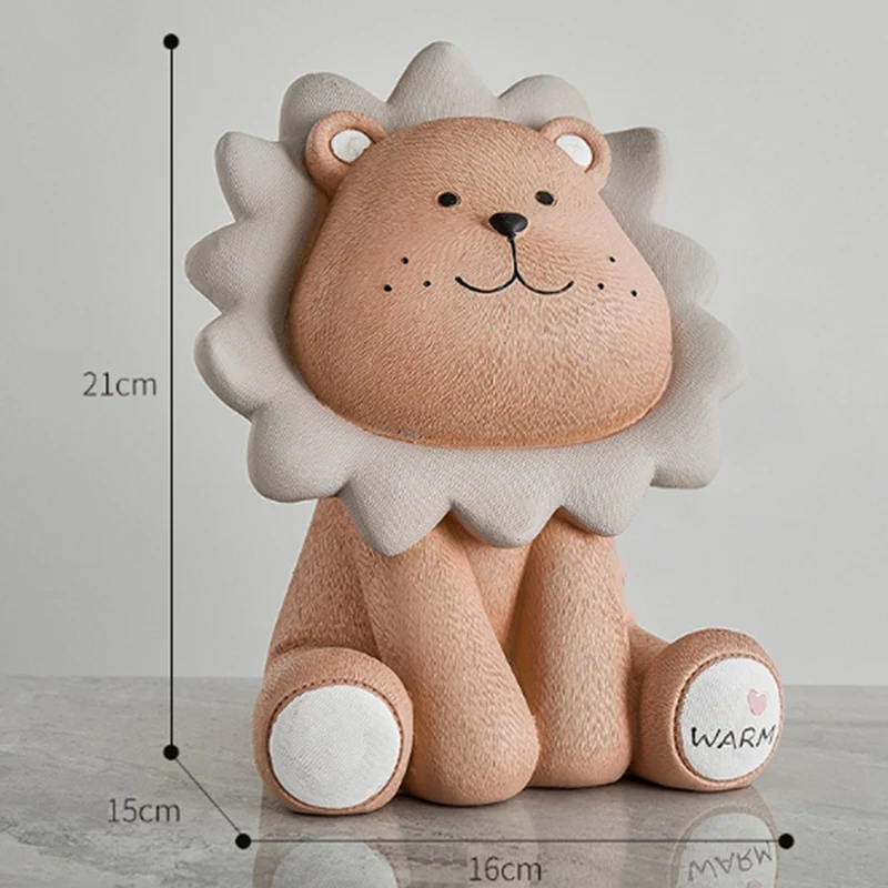 AT69 -Lion Money Box Cartoon Cute Creative Coin Bank Children Child Piggy Nursery Adorable Gift(Large) | Дом и сад