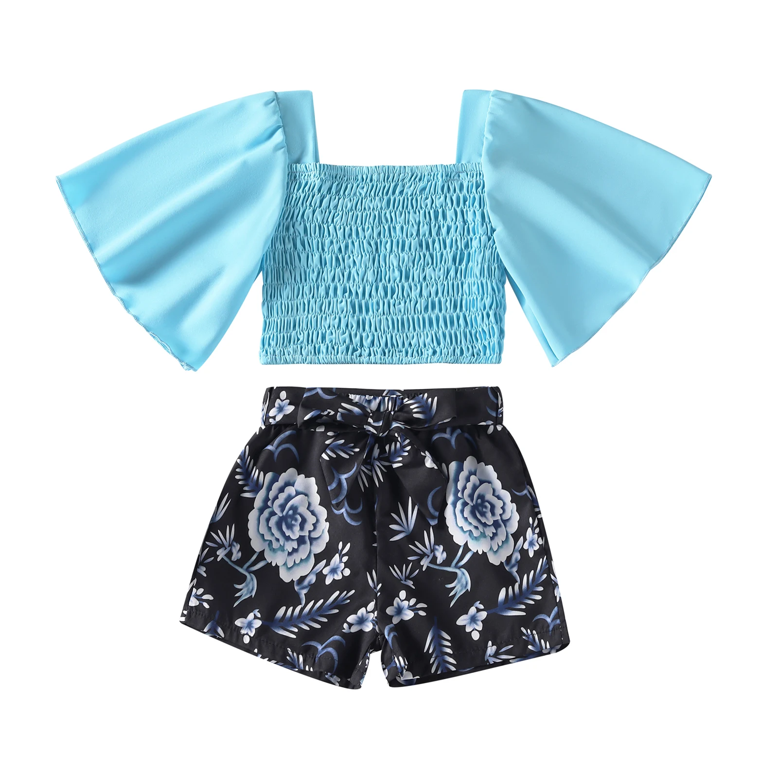 2Pieces Kids Casual Set Baby Girls Solid Color Square Neck Short Sleeve Tops Bow Flower Print Shorts for Summer 2-7 Years
2Pieces Kids Casual Set Baby Girls Solid Color Square Neck Short Sleeve Tops Bow Flower Print Shorts for Summer 2-7 Years