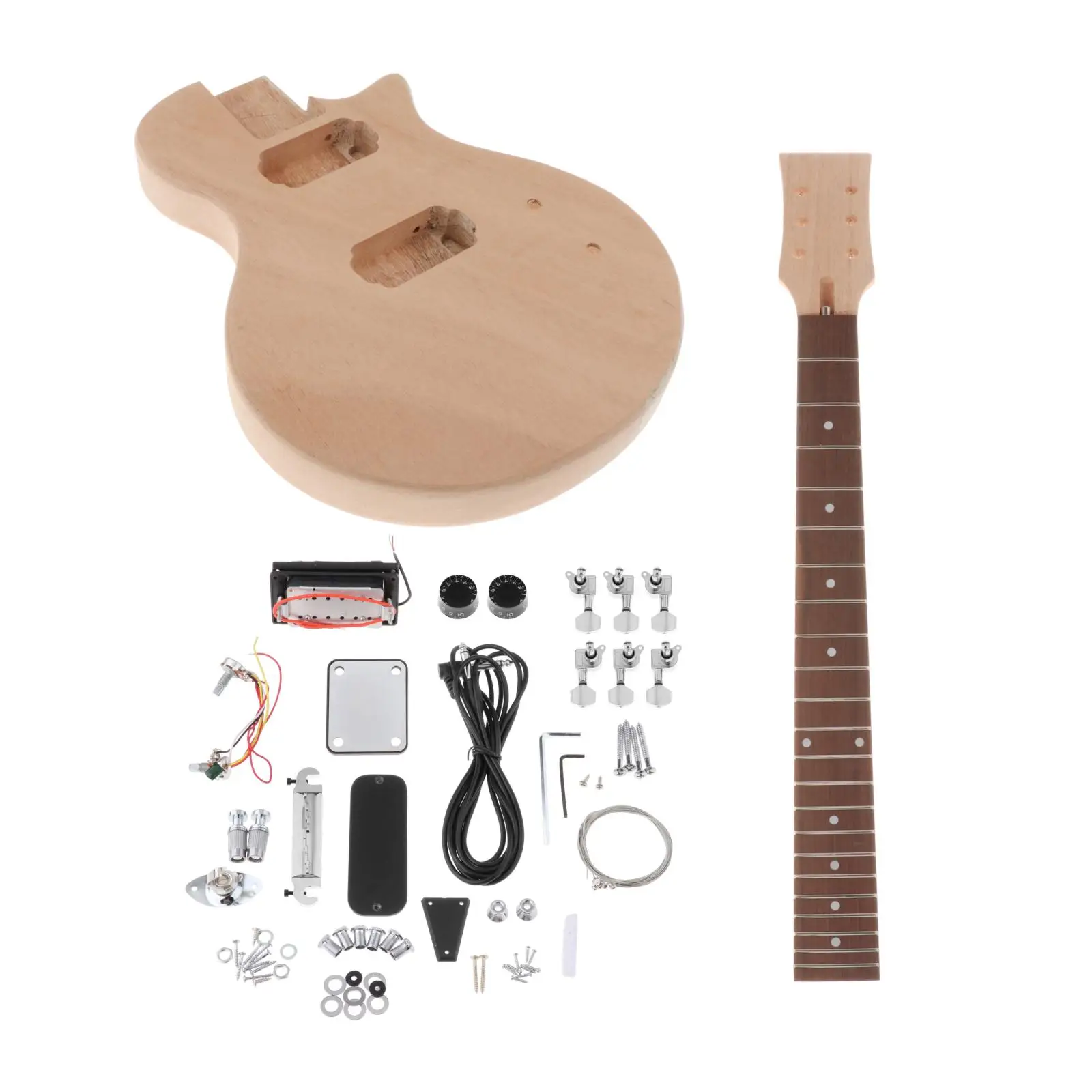 Unfinished DIY Electric Guitar Kit Mahogany Body & Rosewood Fingerboard Guitar Neck
Unfinished DIY Electric Guitar Kit Mahogany Body & Rosewood Fingerboard Guitar Neck
