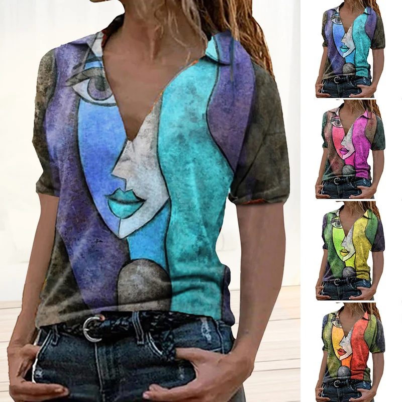 Picasso Dreams V-Neck Top Print Casual Blouse for Women Pullover Short Sleeve Top Round Neck Sweatshirt
Picasso Dreams V-Neck Top Print Casual Blouse for Women Pullover Short Sleeve Top Round Neck Sweatshirt