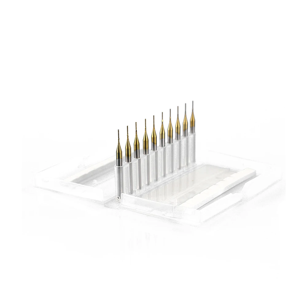 New 10Pcs Tungsten Steel Titanium Coated PCB Milling Cutter Carbide Gong Knife Circuit Board Coarse Corn Milling Cutter End Mill
New 10Pcs Tungsten Steel Titanium Coated PCB Milling Cutter Carbide Gong Knife Circuit Board Coarse Corn Milling Cutter End Mill
