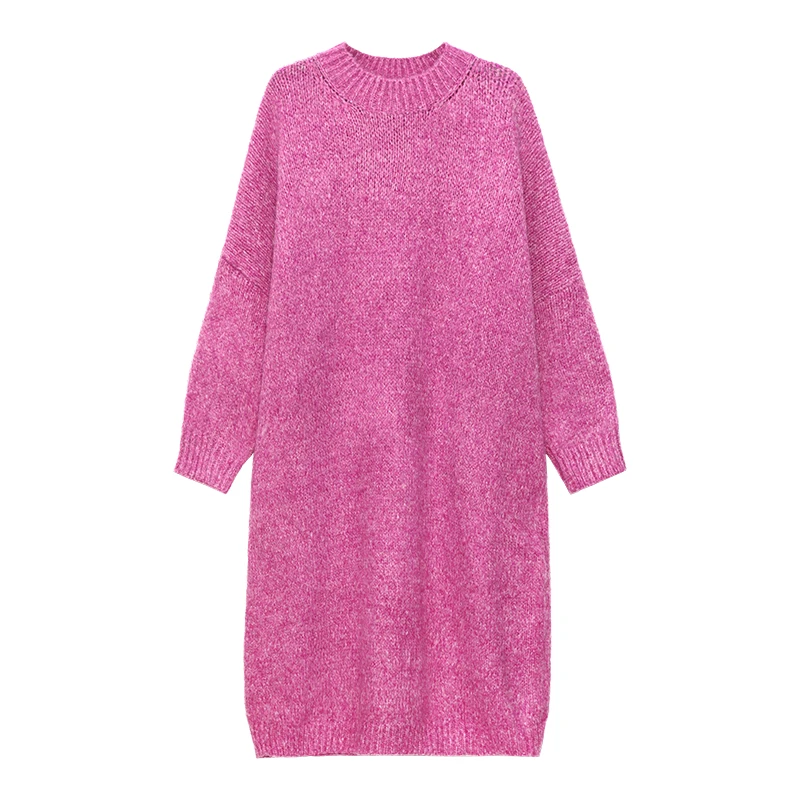 Women Solid Color O-neck Loose Knitted Pullover Sweater Dress Winter Clothes Female Streetwear Big Size Tide Long Dresses 2025
Women Solid Color O-neck Loose Knitted Pullover Sweater Dress Winter Clothes Female Streetwear Big Size Tide Long Dresses 2025