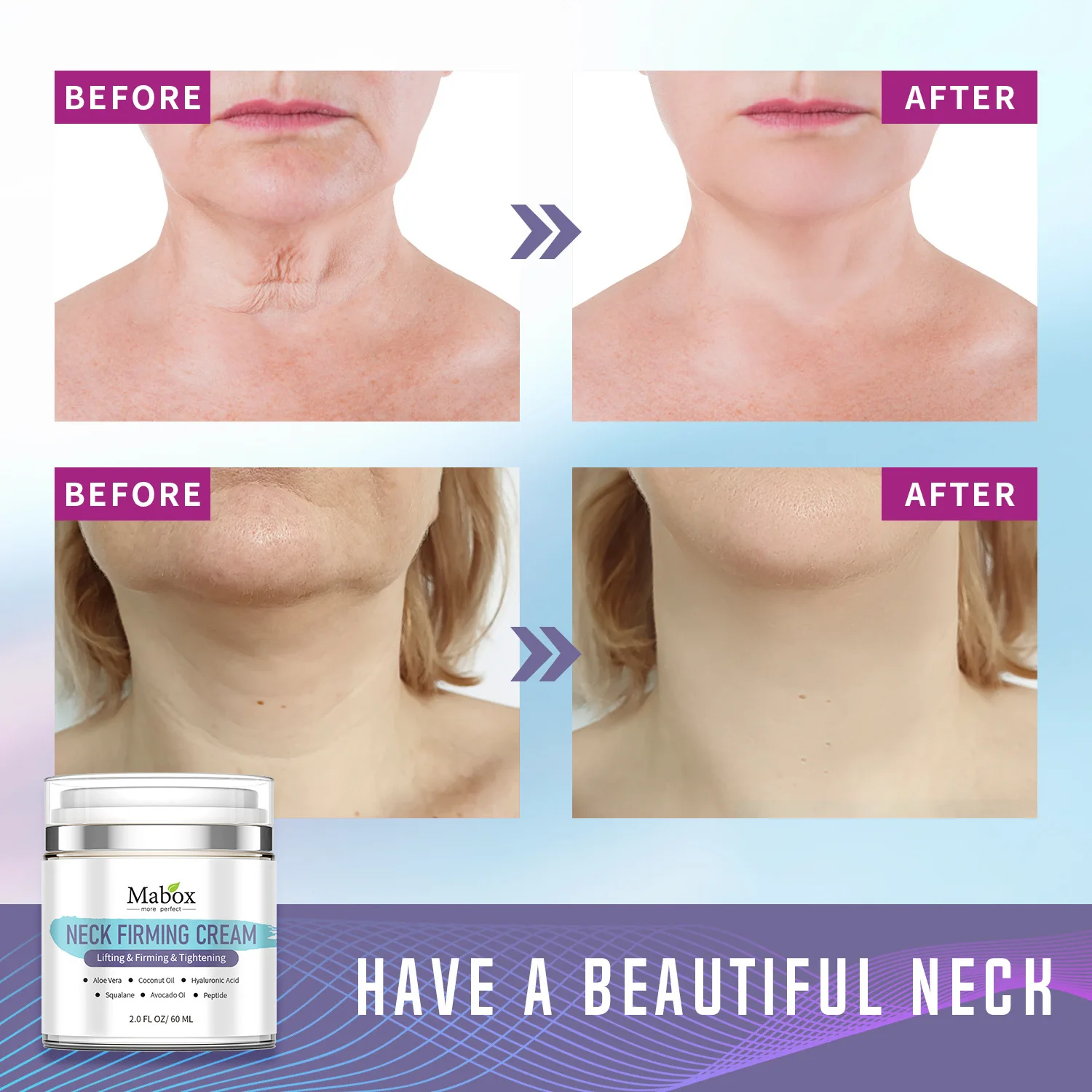MABOX Neck Chest Wrinkle Cream Repair Dry Crepe Skin Firming Cream Anti-Aging Moisturizing & Lifting Skin Ageless Neck Care
MABOX Neck Chest Wrinkle Cream Repair Dry Crepe Skin Firming Cream Anti-Aging Moisturizing & Lifting Skin Ageless Neck Care
