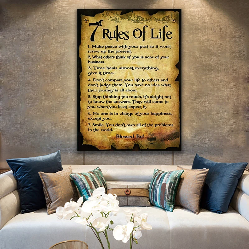 Vintage Motivation Wall Art Prints Office Home Decor 7 Rules of Life Canvas Painting Inspiring Words Picture On Wall Frameless
Vintage Motivation Wall Art Prints Office Home Decor 7 Rules of Life Canvas Painting Inspiring Words Picture On Wall Frameless