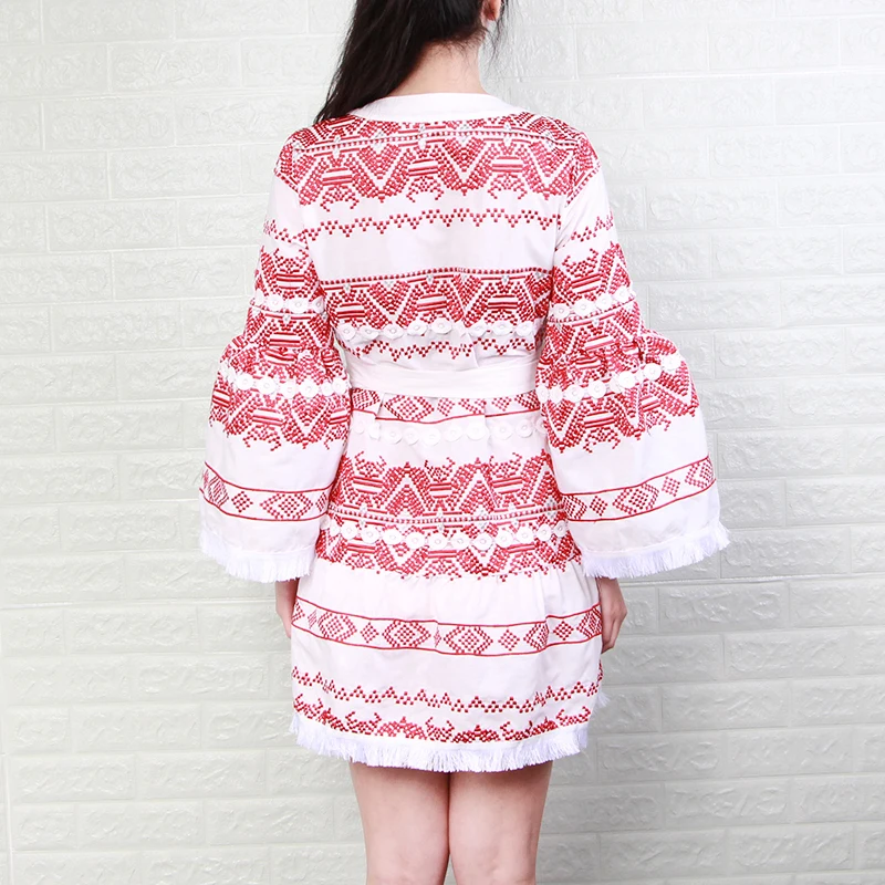 TWOTWINSTYLE Embroidery Patchwork Women Dress V Neck Flare Sleeve High Waist Lace Up Mini Dresses Female Spring 2021 Fashion
TWOTWINSTYLE Embroidery Patchwork Women Dress V Neck Flare Sleeve High Waist Lace Up Mini Dresses Female Spring 2021 Fashion