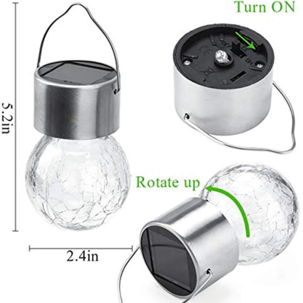 12 Pack Hanging Solar Lights Multi-Color Changing Cracked Glass Hanging Ball Lights Waterproof Outdoor Solar Lanterns for Garden
12 Pack Hanging Solar Lights Multi-Color Changing Cracked Glass Hanging Ball Lights Waterproof Outdoor Solar Lanterns for Garden