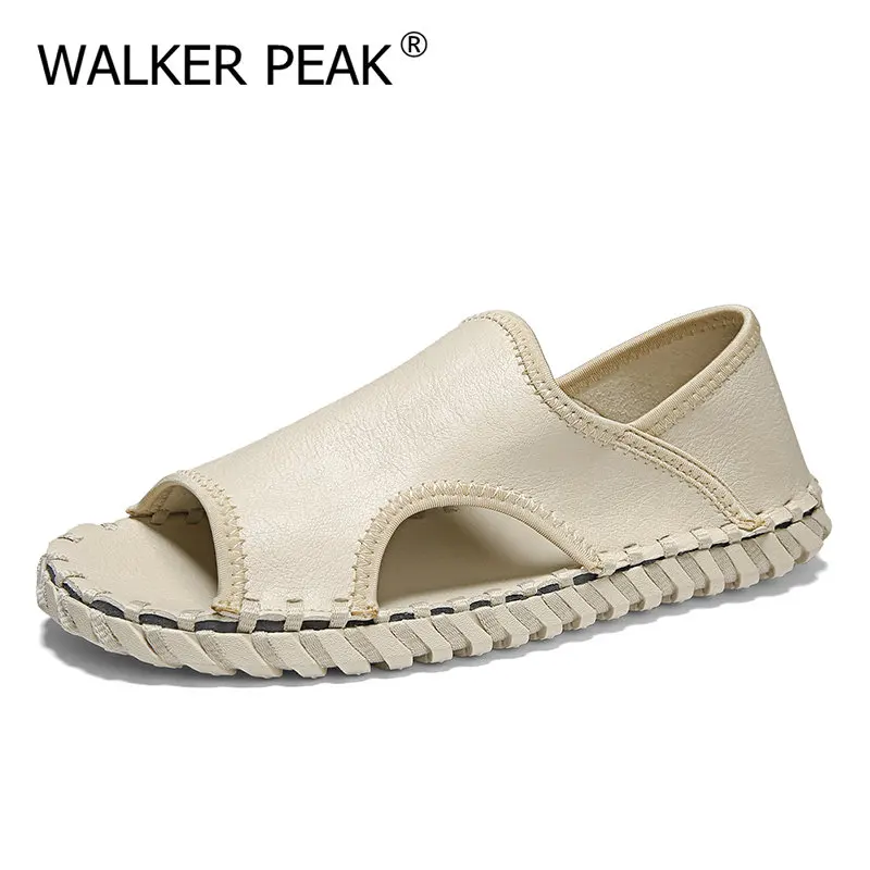 Мужские сандалии из натуральной кожи, удобные летние пляжные шлепанцы, Повседневная Уличная пляжная обувь, размеры 38-46, 2021 
Мужские сандалии из натуральной кожи, удобные летние пляжные шлепанцы, Повседневная Уличная пляжная обувь, размеры 38-46, 2021