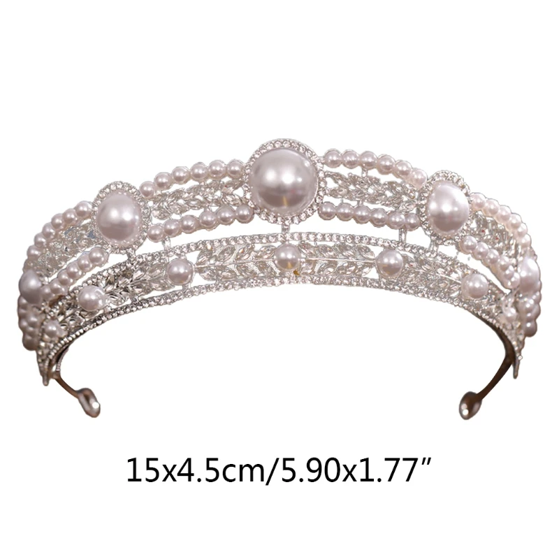 Rhinestone Crown Headband Bride Pearl Half Circle Silver Hairband Dress Accessories For Wedding Tiara Champion Headdress
Rhinestone Crown Headband Bride Pearl Half Circle Silver Hairband Dress Accessories For Wedding Tiara Champion Headdress