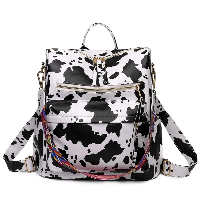 2021 Female Cow Print Convertible Backpack Fashion Shoulder Tote Women's Bag With Guitar Strap Multifunction Travel Bags
2021 Female Cow Print Convertible Backpack Fashion Shoulder Tote Women's Bag With Guitar Strap Multifunction Travel Bags
