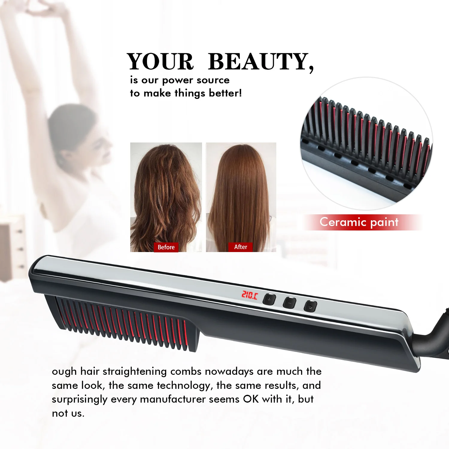 Electric Beard Hot Comb Ionic Ceramic Hair Straightener Brush Anti-Scald Led Hair Straightening Brush 450 F Hair Straight Comb
Electric Beard Hot Comb Ionic Ceramic Hair Straightener Brush Anti-Scald Led Hair Straightening Brush 450 F Hair Straight Comb