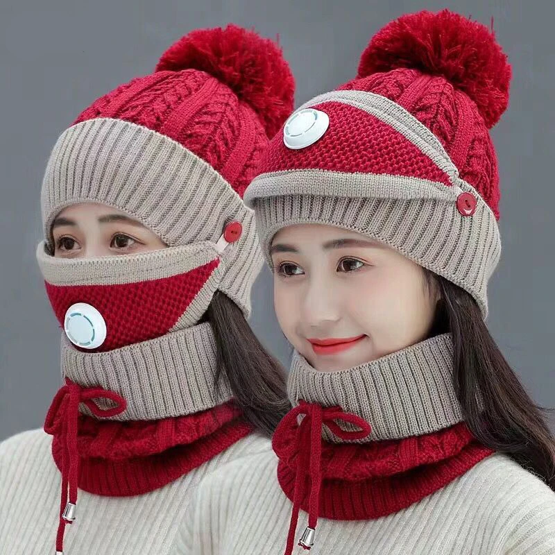 Набор из 3 анти-противотуманных шапок женские зимние шапочки бархатная Толстая