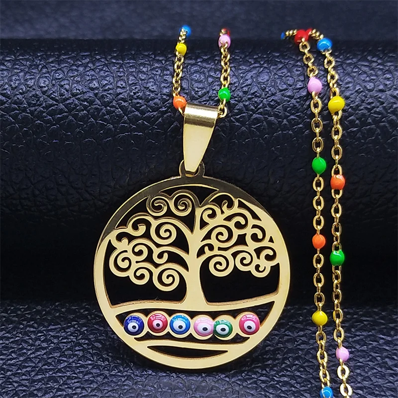 2022 Tree of Life Stainless Steel Colorful Turkey Necklaces for Women Gold Color Pendants Necklaces jewlery bijou femme N5204S04
2022 Tree of Life Stainless Steel Colorful Turkey Necklaces for Women Gold Color Pendants Necklaces jewlery bijou femme N5204S04