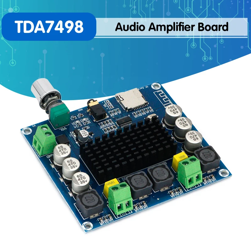 Плата цифрового усилителя XH-A105 TDA7498, основная плата для 2 динамиков мощностью 5,0 Вт, с поддержкой TF карт и AUX, Bluetooth 100
Плата цифрового усилителя XH-A105 TDA7498, основная плата для 2 динамиков мощностью 5,0 Вт, с поддержкой TF карт и AUX, Bluetooth 100