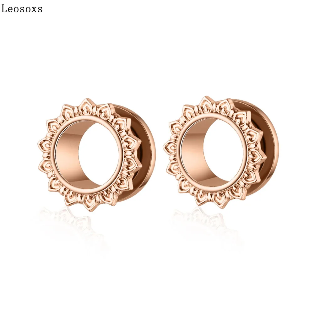 Leosoxs 2 Pcs Jewelry New Stainless Steel Ear Expander, Rose Gold Lace Piercing Ear Expander Plugs and Tunnels
Leosoxs 2 Pcs Jewelry New Stainless Steel Ear Expander, Rose Gold Lace Piercing Ear Expander Plugs and Tunnels