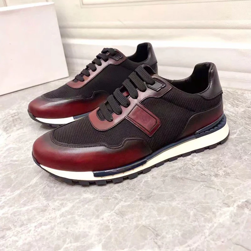 Luxury Calf Leather Suede Textured Fabric Low-Top Sneakers Designer Incomparable Fast Track Non-Slip Trainers For Men 
Luxury Calf Leather Suede Textured Fabric Low-Top Sneakers Designer Incomparable Fast Track Non-Slip Trainers For Men