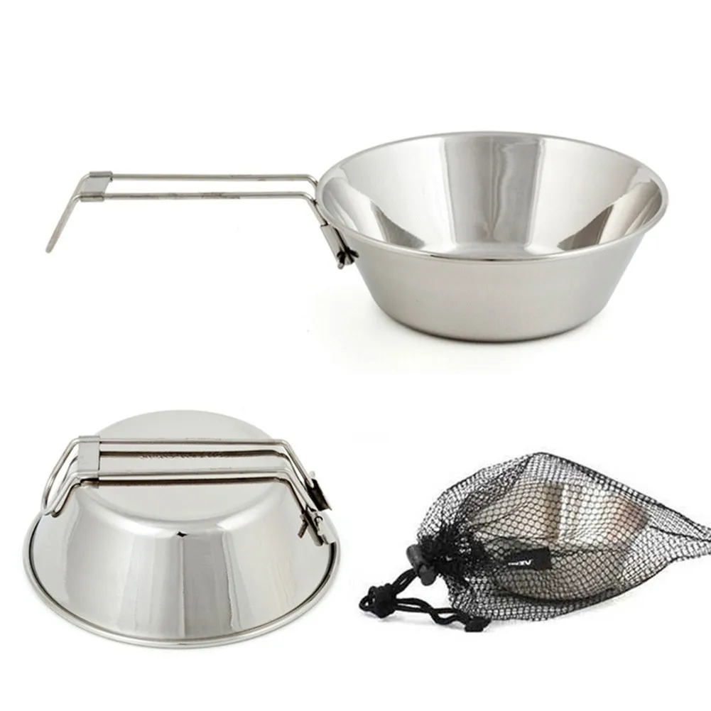 Outdoor Camping Stainless Steel Bowl With Foldable Handle Hiking Cookware 300ML Ultralight Camping Picnic Bowl Cooking Pot Tools
Outdoor Camping Stainless Steel Bowl With Foldable Handle Hiking Cookware 300ML Ultralight Camping Picnic Bowl Cooking Pot Tools