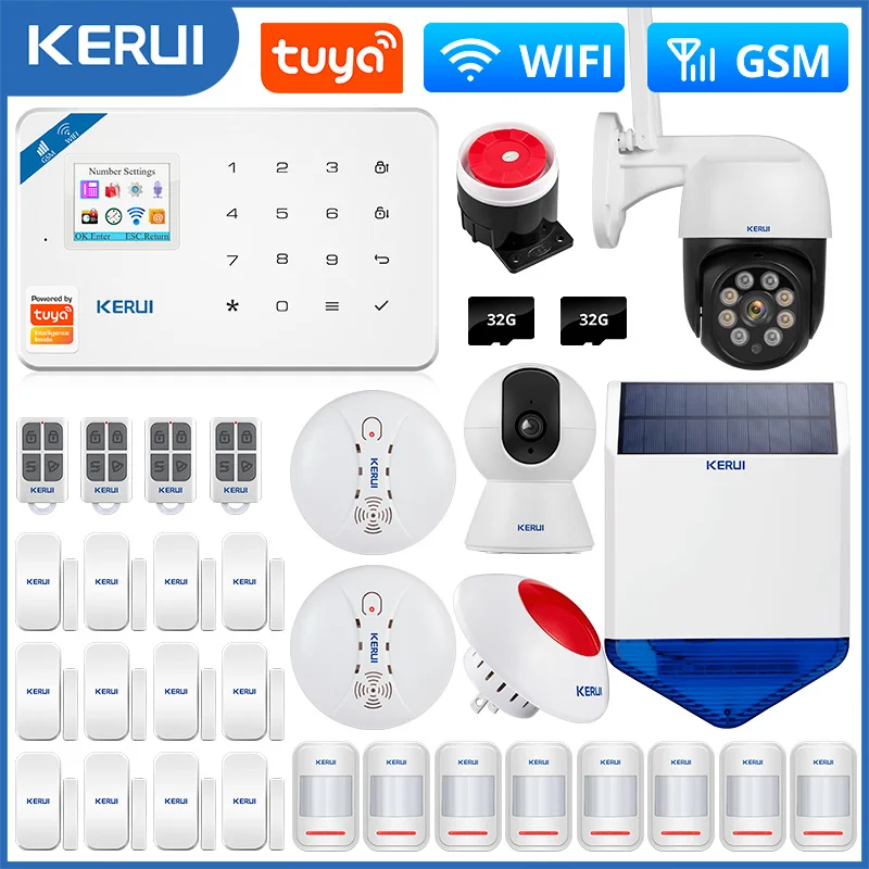 KERUI GSM WIFI Alexa Tuya умная домашняя система охранной сигнализации Беспроводная гаражная охранная 3MP IP камера детектор движения датчик двери
KERUI GSM WIFI Alexa Tuya умная домашняя система охранной сигнализации Беспроводная гаражная охранная 3MP IP камера детектор движения датчик двери