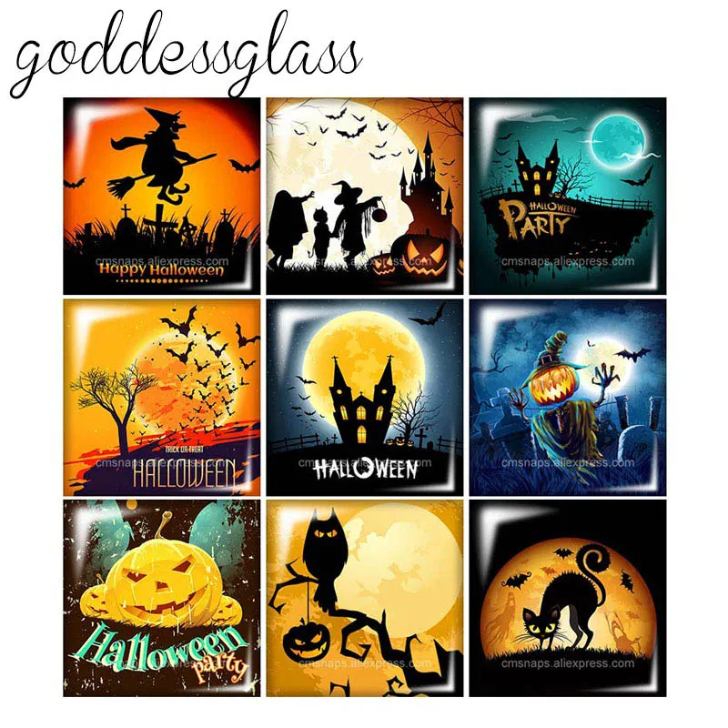 New Halloween Witch Cats pumpkin 12mm/20mm/25mm/30mm Square photo glass cabochon demo flat back Making findings
New Halloween Witch Cats pumpkin 12mm/20mm/25mm/30mm Square photo glass cabochon demo flat back Making findings