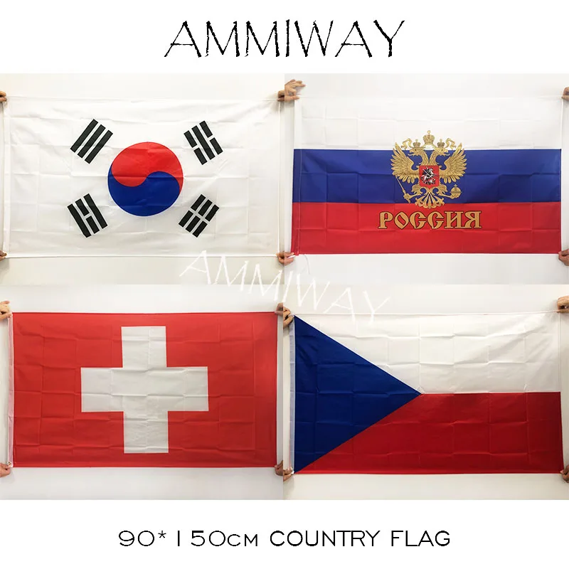 AMMIWAY 90*150 см 3x5 футов Южная Корея Россия Российская Федерация национальные флаги и