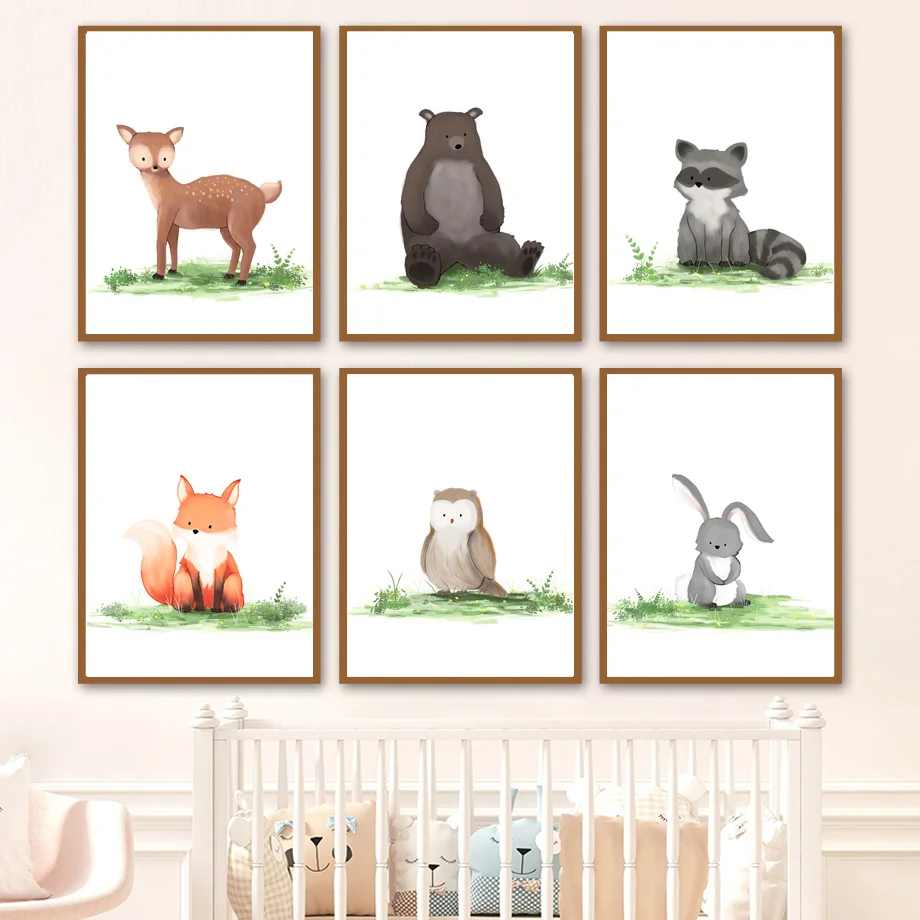Cute Animal Watercolor Wall Art Canvas Painting Raccoon Bunny Fox Bear Nordic Posters And Prints Wall Pictures Kids Room Decor
Cute Animal Watercolor Wall Art Canvas Painting Raccoon Bunny Fox Bear Nordic Posters And Prints Wall Pictures Kids Room Decor