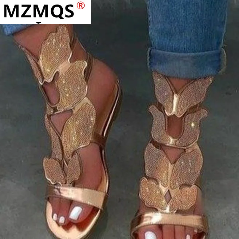 Summer Women Sandals 2021 New Fashion Rhinestone Butterfly PU Leather Sandals Women Flat Sexy Open Toe Beach Shoes Plus Size
Summer Women Sandals 2021 New Fashion Rhinestone Butterfly PU Leather Sandals Women Flat Sexy Open Toe Beach Shoes Plus Size