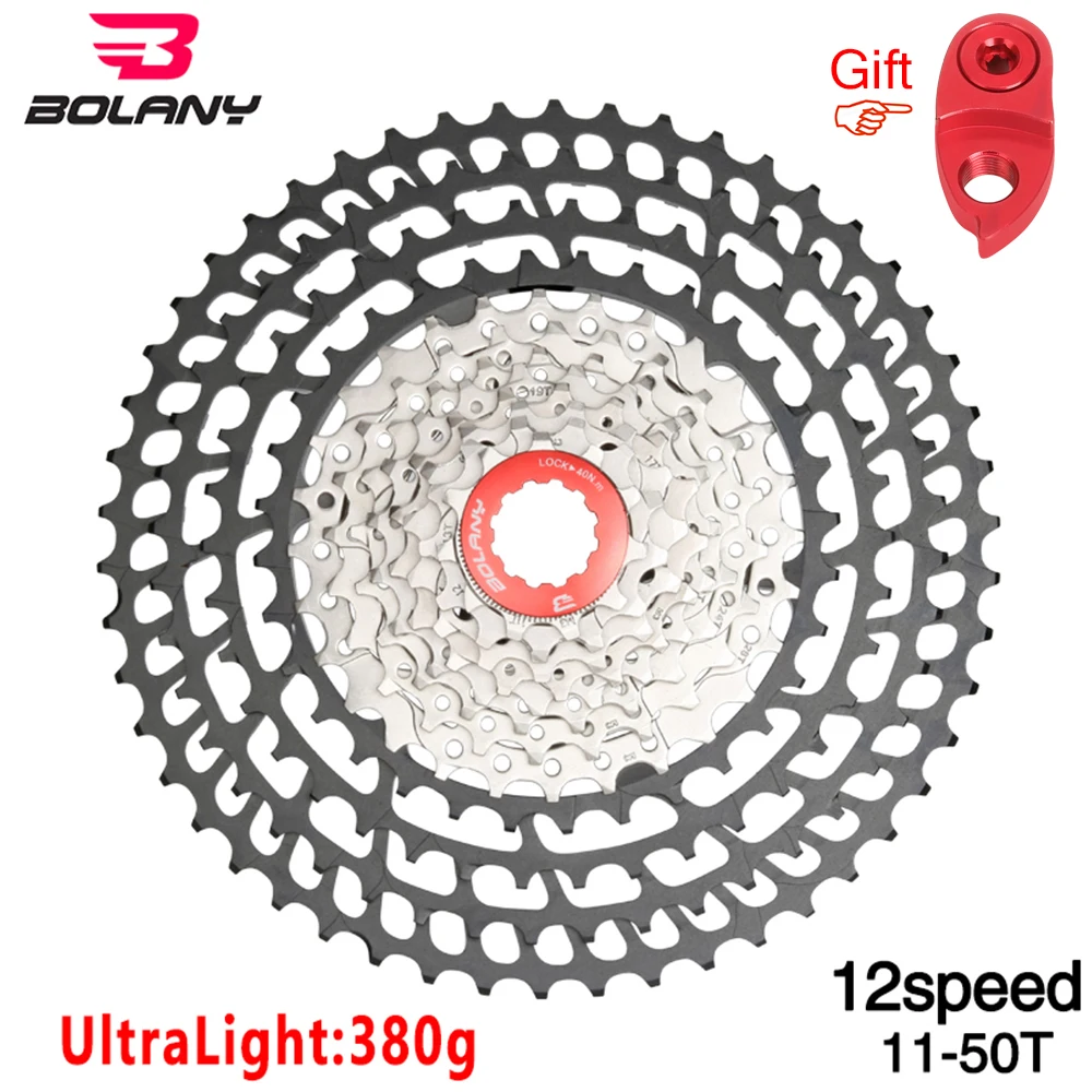 Bolany MTB 12 скоростей кассета 11 50T SLR широкий коэффициент 380G Сверхлегкий K7 12V CNC